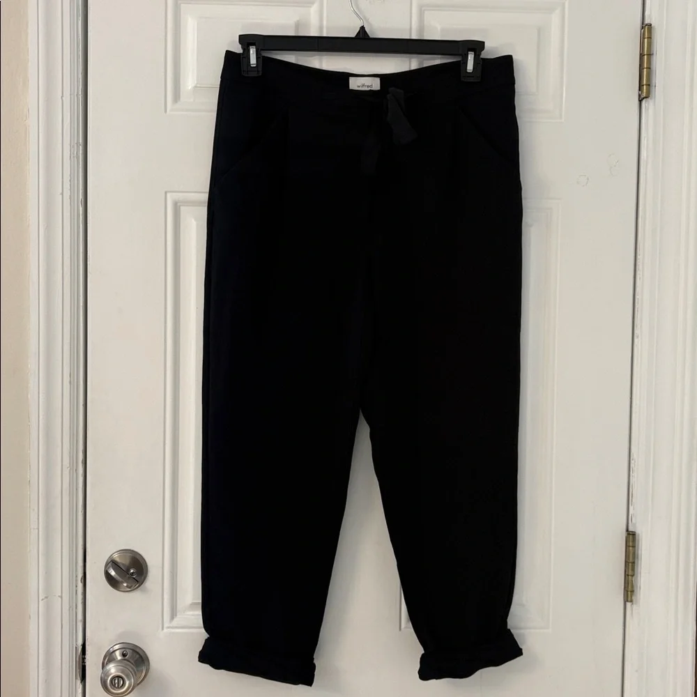 Aritzia Wilfred Allant Pant Black Lyocell Linen Blend (Size 8)